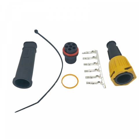 Electrice auto, camioane si remorci - Mufa baioneta 6 pini, galbena/verde, stanga sau dreapta