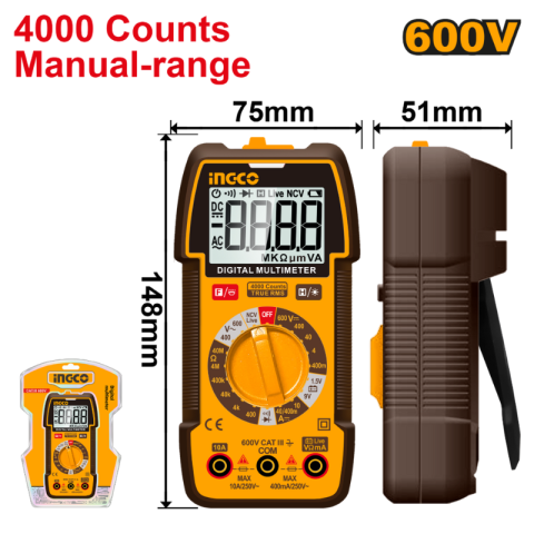 Multimetru digital, 4000 de numaratori, True RMS, 600V, cu lanterna [2]
