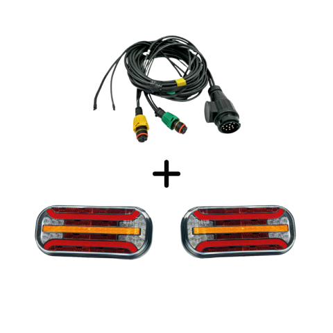 Lumini, Becuri, Proiectoare - Pachet iluminare remorca FT-230 NT COF LED DI BAJONET + FT-230 NT PM LED DI BAJONET – triple + cablaj 10m, 13Pini