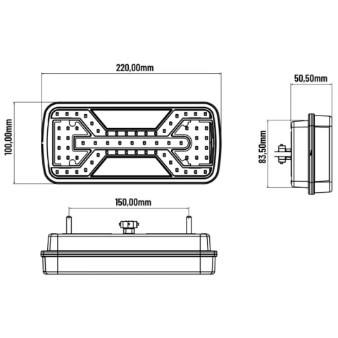 Pachet iluminare remorca L2428 – triple + cablaj 4,5 m, 7Pini [11]