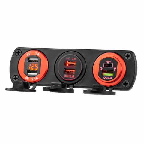 Panou Suport Incastrabil 3 Gauri pentru Prize Auto [2]