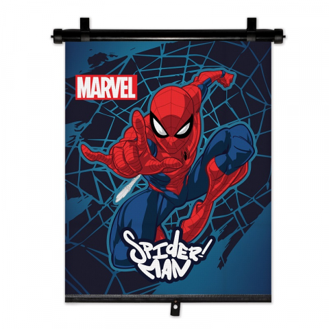 Parasolar Auto Rulou Geam Spate, 36x45cm, Model SPIDER-MAN - Protectie Solara Copii