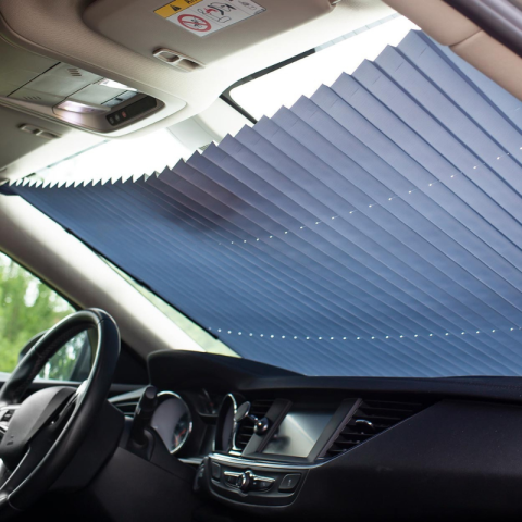 Parasolar Pliabil pentru Parbriz Auto, 155 x 70 cm, cu Ventuze, Protectie Solara Universala [6]