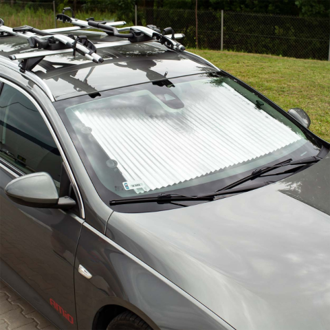 Parasolar Pliabil pentru Parbriz Auto, 155 x 70 cm, cu Ventuze, Protectie Solara Universala [5]