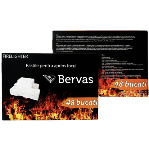 Accesorii si Echipamente Auto - Pastile aprins focul, set 48 bucati, pentru soba, semineu, centrala si gratar, timp aprindere 15 secunde