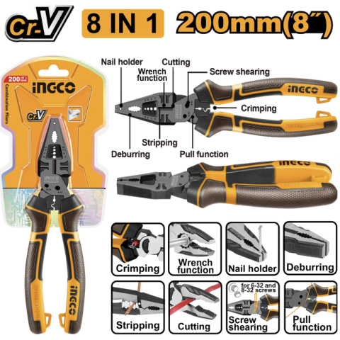 Patent multifunctional 8 in 1, 20cm, otel Cr-V, acoperire teflon, maner TPR ergonomic [1]