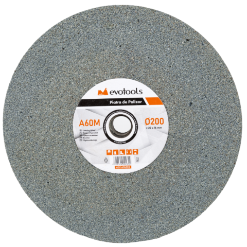 Accesorii Diverse - Piatra polizor banc 20cm, granulatie 60 grosime 2cm, alezaj 1.6cm, slefuire degrosare