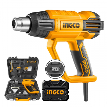 Pistol cu aer cald, afisaj LCD, 2000w, 8 accesorii, reglare precisa [2]