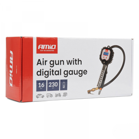 Pistol umflat roti digital, 16 bar, 230 psi, 1/4 inch, compresor aer pentru anvelope auto [7]