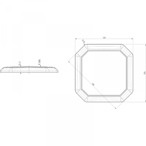 Plafonieara, Lampa interior auto, 2 intensitati, 12.4 x 12.4cm, 12/24V [2]