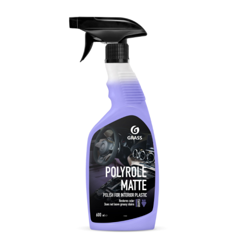 Cosmetica interior si exterior auto - Polish mat pentru plastic interior auto GRASS Polyrole Matte, parfum de struguri, 600 ml