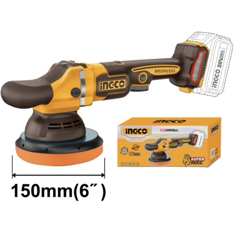 Polizor unghiular polish, 20V brushless, 150 mm, viteza variabila pentru auto si finisare