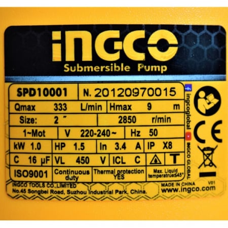 Pompa submersibila apa curata, murdara, 1000w, 333L, motor cupru [5]