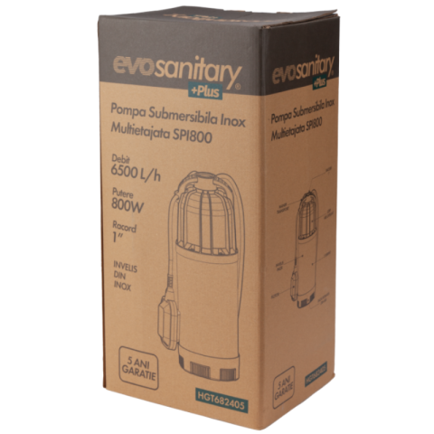 Pompa submersibila multietajata, inox, 800W, 6500l/h, 30m, cu plutitor automat [1]