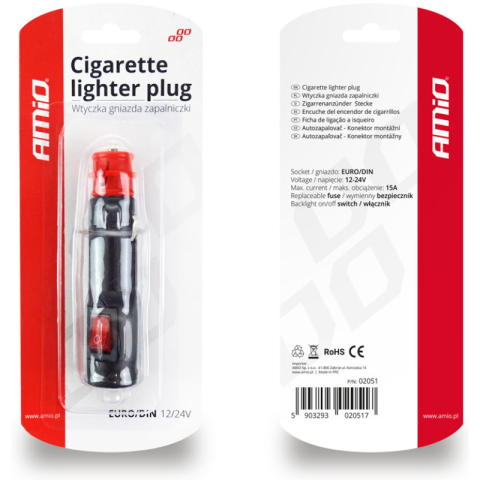 Priza Bricheta Auto EURO/DIN cu Intrerupator, 12/24V [1]