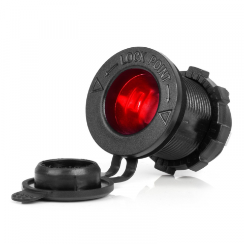 Electrice auto, camioane si remorci - Priza Bricheta Auto Impermeabila, Iluminare LED Rosu, 12V/24V