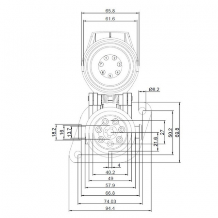 Priza electrica 7 pini, EBS, 24V - Truck LED E1217 [4]