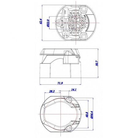 Priza electrica remorca cu 13 pini - Truck LED G13 [3]