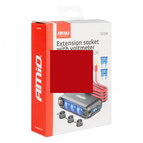 Priza Extensie Auto cu Voltmetru, 3 Prize Bricheta, PD30W, QC3.0, 2xUSB [7]