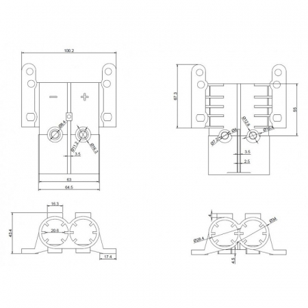Priza rapida de alimentare curent 1224V, mama - Truck LED E1305 [1]