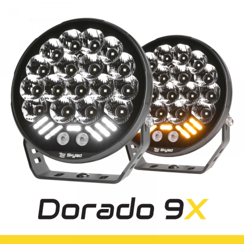Proiector camion, offroad Dorado 9X, 130W, 12500lm, 12/24V, 21.6cm, pozitie alba si portocalie cu lampa stroboscop
