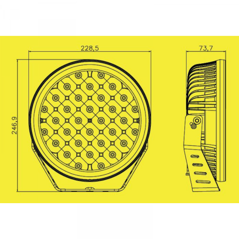 Proiector Coma 9X, 9" FULL LED, 160W, 12500Lm, pozitie alb si portocaliu, R112 [1]