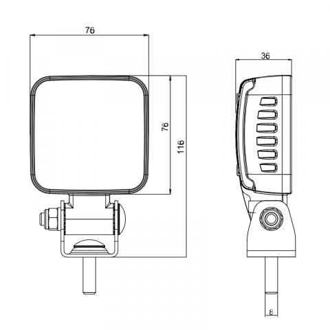 Proiector de lucru, 12/70V, 805lm, 7.6 x 7.6cm [2]