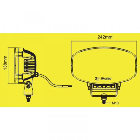 Proiector FULL LED Spot, SKYLED Jumbo Draco DRL 80W, 24.2cm cu pozitie alb/portocaliu si faza [4]