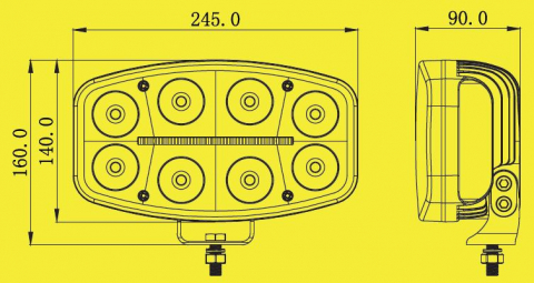 Proiector Jumbo Octan Black FULL LED cu lumina de pozitie alb/portocaliu 80W, 4800lm [13]