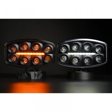 Lumini, Becuri, Proiectoare - Proiector Jumbo Octan Black FULL LED cu lumina de pozitie alb/portocaliu 80W, 4800lm