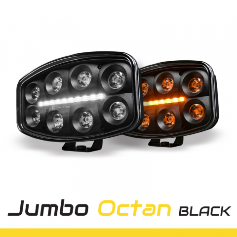 Proiector Jumbo Octan Black FULL LED cu lumina de pozitie alb/portocaliu 80W, 4800lm [1]