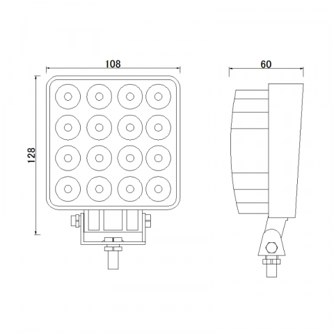 Proiector LED 24W, 12/24V, 2100lm, 12.8 x 10.8cm [1]
