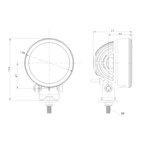 Proiector LED auto lucru, 2500 lumeni, 12-24V, fascicul larg, IP69 [3]