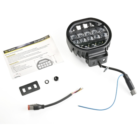 Proiector LED Auto, Scallop 7X 90W, Diametru 17,8cm, Lumina Pozitie Dinamica Alb-Portocaliu, Faza Lunga, Omologare ECE R149, Accesorii 4x4 Offroad [11]