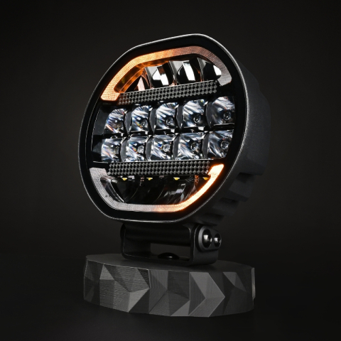 Proiector LED Auto, Scallop 7X 90W, Diametru 17,8cm, Lumina Pozitie Dinamica Alb-Portocaliu, Faza Lunga, Omologare ECE R149, Accesorii 4x4 Offroad [16]