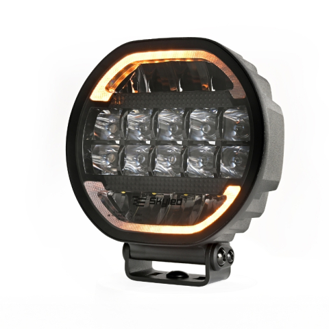 Proiector LED Auto, Scallop 7X 90W, Diametru 17,8cm, Lumina Pozitie Dinamica Alb-Portocaliu, Faza Lunga, Omologare ECE R149, Accesorii 4x4 Offroad [3]
