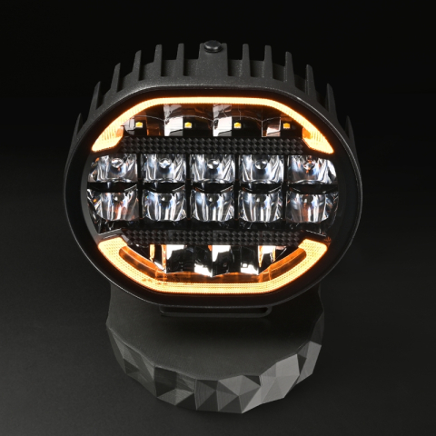 Proiector LED Auto, Scallop 7X 90W, Diametru 17,8cm, Lumina Pozitie Dinamica Alb-Portocaliu, Faza Lunga, Omologare ECE R149, Accesorii 4x4 Offroad [19]