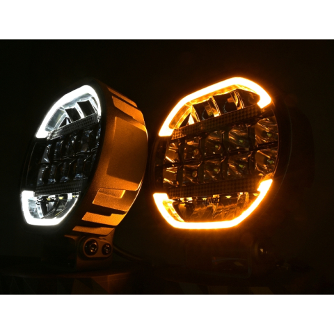 Proiector LED Auto, Scallop 7X 90W, Diametru 17,8cm, Lumina Pozitie Dinamica Alb-Portocaliu, Faza Lunga, Omologare ECE R149, Accesorii 4x4 Offroad [20]