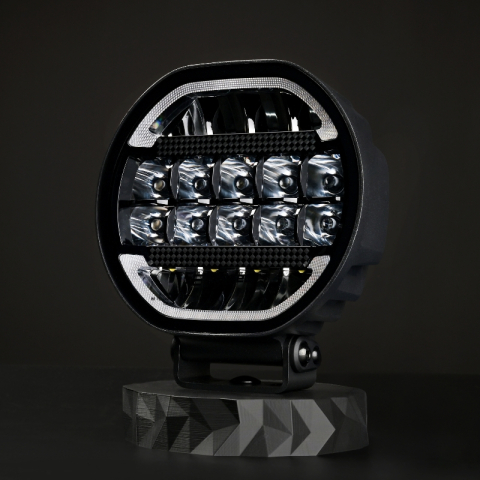 Proiector LED Auto, Scallop 7X 90W, Diametru 17,8cm, Lumina Pozitie Dinamica Alb-Portocaliu, Faza Lunga, Omologare ECE R149, Accesorii 4x4 Offroad [14]