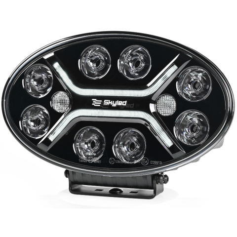 Proiector LED auxiliar Jumbo Ovum Flash, 82W, 12/24V, lumina drum, stroboscop portocaliu [1]