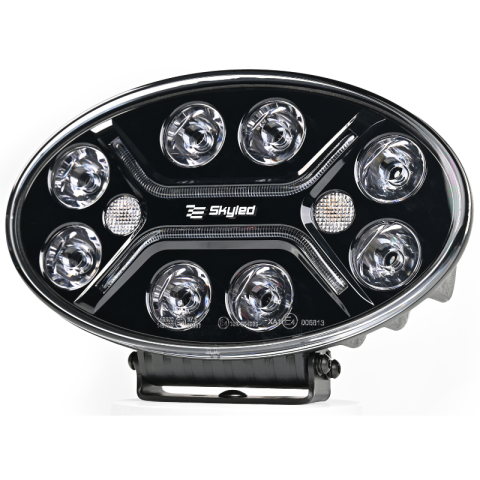 Proiector LED auxiliar Jumbo Ovum Flash, 82W, 12/24V, lumina drum, stroboscop portocaliu [7]