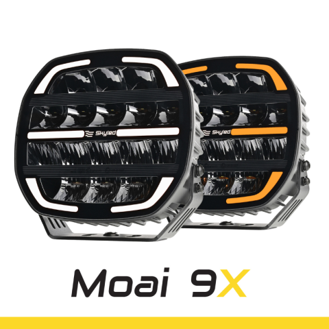 Proiector LED auxiliar Moai 9X Black, 162W, 12/24V, Combo Beam, pozitie alba si portocalie, 5000K, IP68, pentru camioane, 4x4 si utilaje [1]