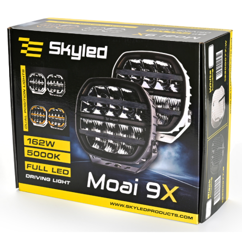 Proiector LED auxiliar Moai 9X Black, 162W, 12/24V, Combo Beam, pozitie alba si portocalie, 5000K, IP68, pentru camioane, 4x4 si utilaje [9]