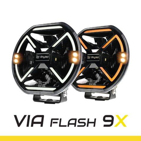 Proiectoare suplimentare, Camion, Off Road - Proiector LED Auxiliar VIA Flash 9X FI218, 160W, Lumina Pozitie Dinamica Alba/Portocalie si Stroboscop