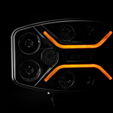 Proiector LED, camion, Offroad, Dark Knight, 24.7cm, 12000Lm, pozitie galbena, alba + stroboscop [2]