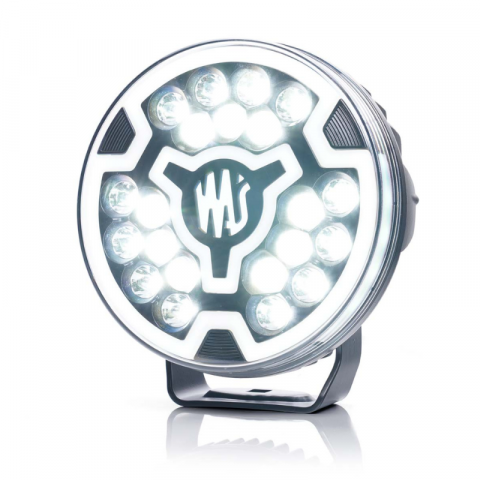 Proiector LED cu 3 tipuri pozitie, alba, Flood, 12  24V, 17.8cm, 9200lm, 5700K, 82W, cablu 3m, contur clar - WAS - WAS 2183