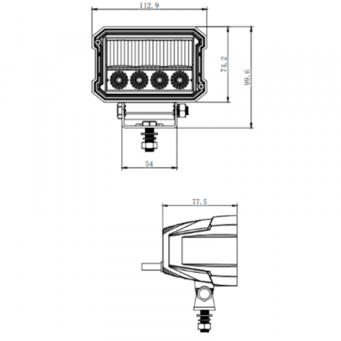 Proiector LED cu stroboscop, 12/24V, 1600LM, 11.29 x 7.42cm [6]