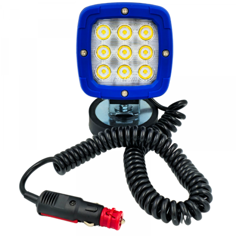 Proiectoare de lucru, marsarier si ceta - Proiector LED de lucru cu magnet, Aluminiu, 12/24V, 14.20cm, cablu spiralat 7.8m, 2800lm