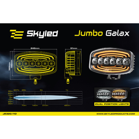 Proiector LED Jumbo Galax, 60W, cu Lumina de Pozitie Alba si Portocalie [18]