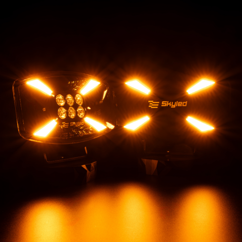 Proiector LED, Jumbo Stella Flash FULL, 140W, 12/24V, 8500lm, 24.7cm, Pozitie Alba, Galbena, Stroboscop si capac protectie, Off Road, Tir [5]
